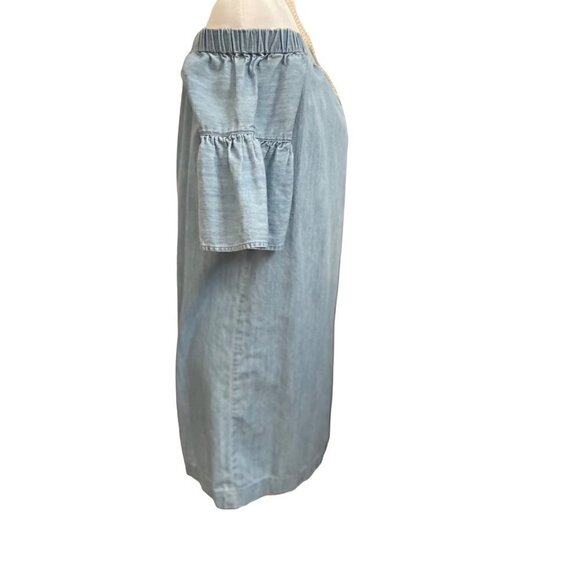 Madewell Denim Azalea Off the Shoulder Midi Dress Size Small - Picture 8 of 13